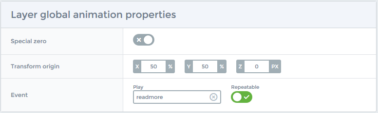 Naming the IN (top) and OUT (bottom) animations trigger event