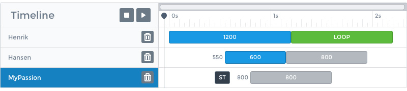 Timeline with layer animations on it