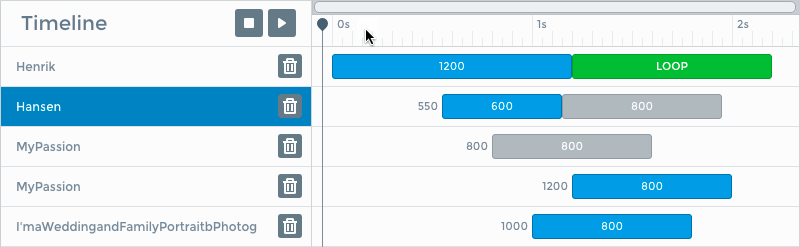 Timeline buttons