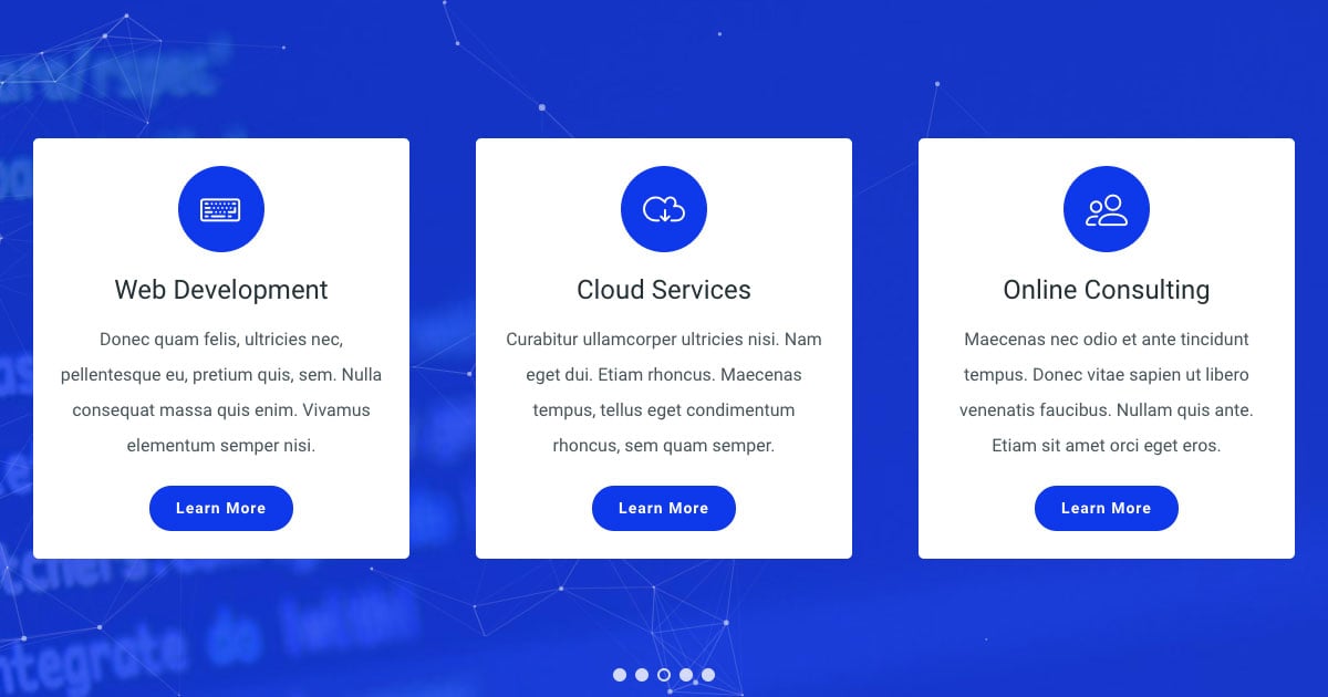 particle carousel blue template