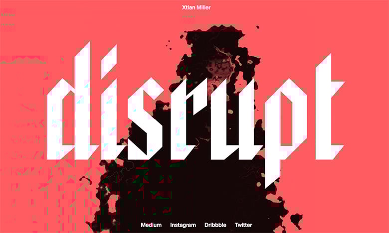 Ztian Miller uses huge font sizes for his portfolio.