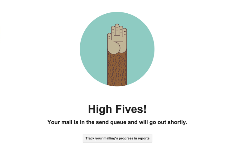 MailChimp pairs animation with clever UX copywriting.