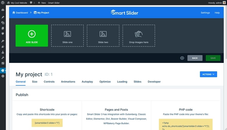 Smart Slider 3 dashboard