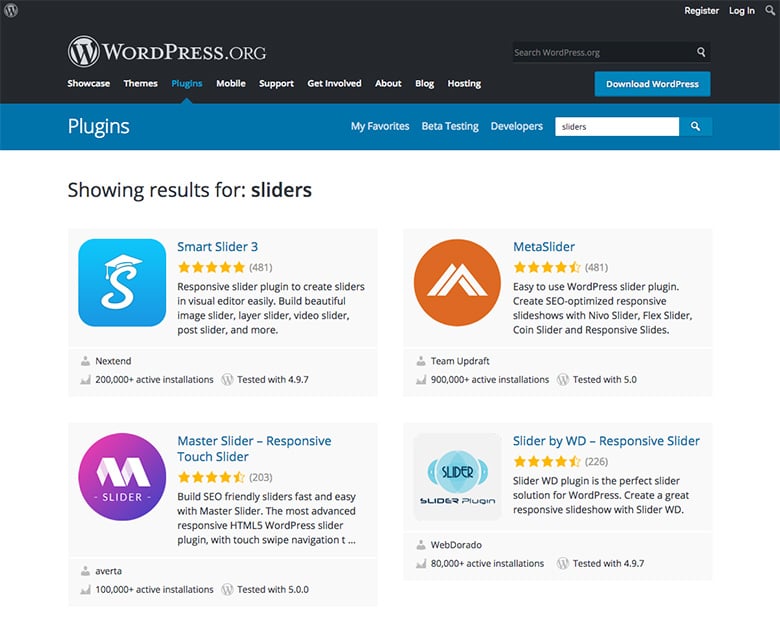 Thanh trượt WordPress