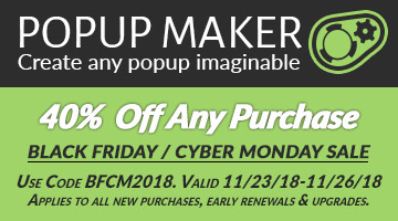 Popup Maker WordPress Black Friday Deal