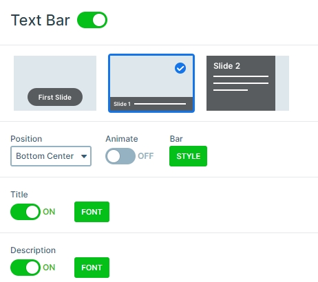 Text bar control