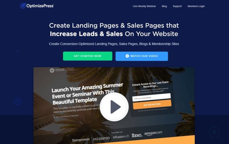 Create Landing Page with OptimizePress