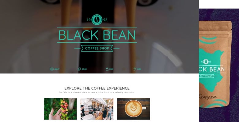 Coffee Shop Landing Page template