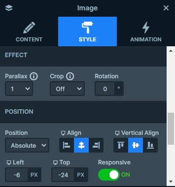 Layer parallax effect