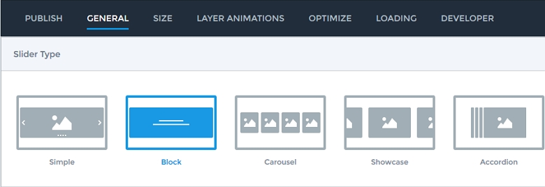 Available slider types in Smart Slider 3