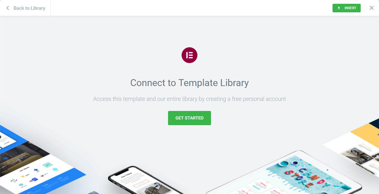 Connect to reach Elementor's Template Library