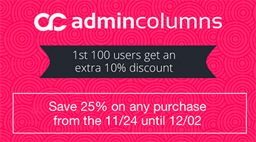 admin columns black friday deal
