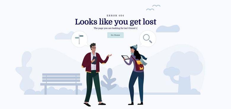 WordPress 404 page template - Illustration