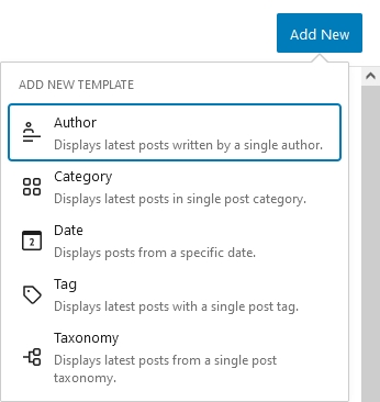 New Page Templates