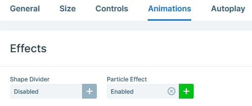 The Particle Effect can be enabled at the Animation tab